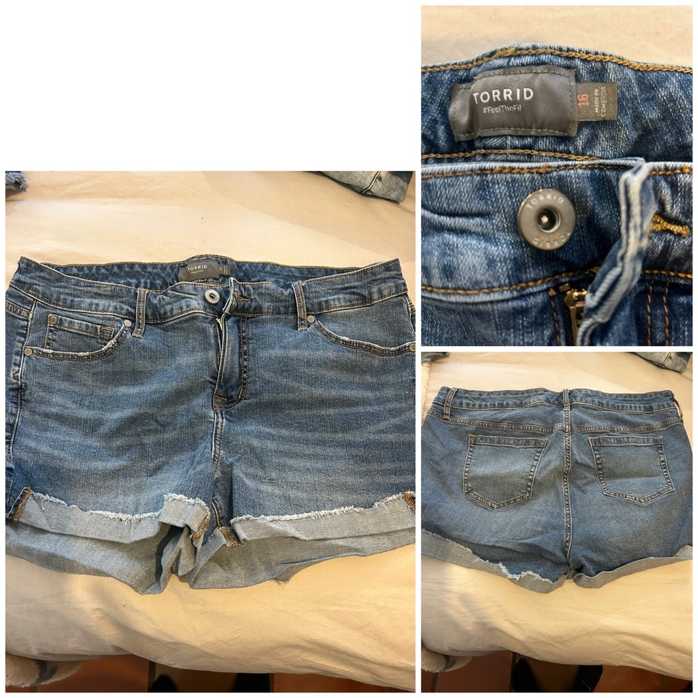 Torrid Size 16 Distressed Denim Shorts.